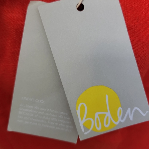 Boden Alberta Linen Dress, Red, Size US 10 - Picture 6 of 8